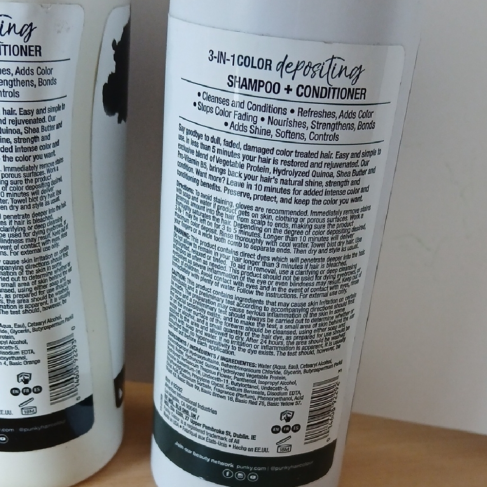 3-in-1 Color Depositing Shampoo + Conditioner - Purple, Gunmetal, Black- 250ml - Picture 7 of 7
